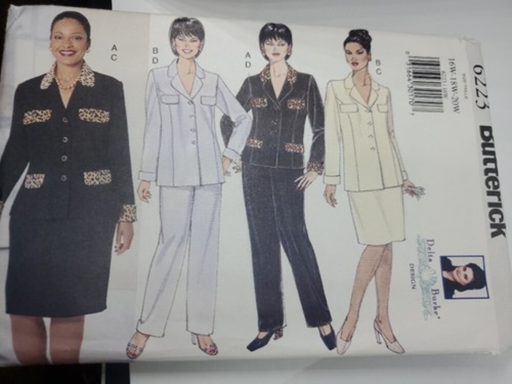 Uncut Butterick Pattern 6223 16w 18w 20W Plus Size Shirts Shorts Pants DELTA